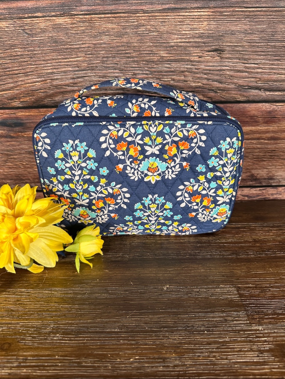 Vera Bradley Quilted Navy Floral Travel Case!